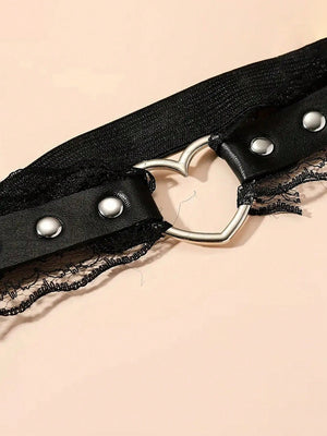 1pc Sexy Lace Heart Shaped Leg Garter - Negative Apparel