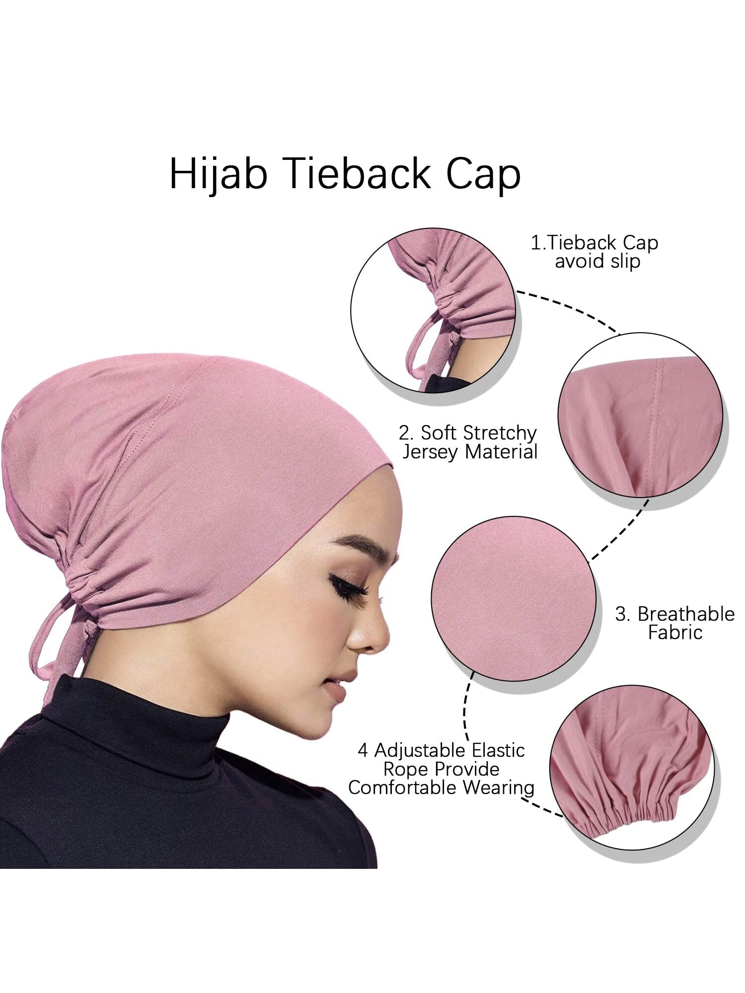 1pc Women's Solid Color Modal Headband With Elastic Cord And Adjustable Knot - Negative Apparel