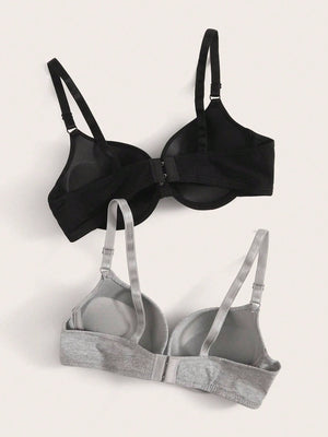 2pack Adjustable Strap Underwire Bra Set - Negative Apparel
