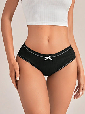 3pack Rib Contrast Binding Panty Set - Negative Apparel