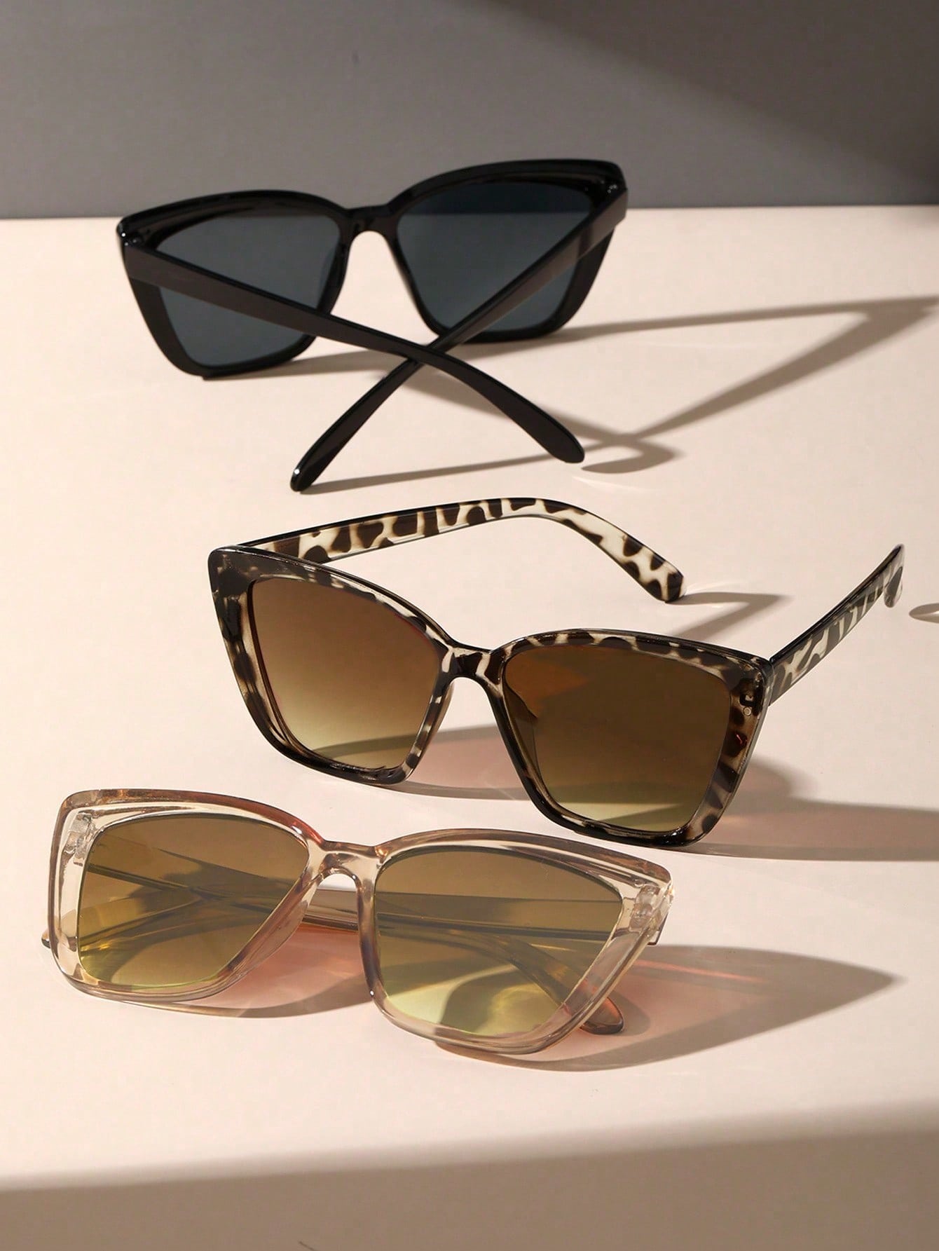 3pairs Women Cat Eye Frame Sunglasses - Negative Apparel