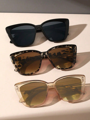 3pairs Women Cat Eye Frame Sunglasses - Negative Apparel