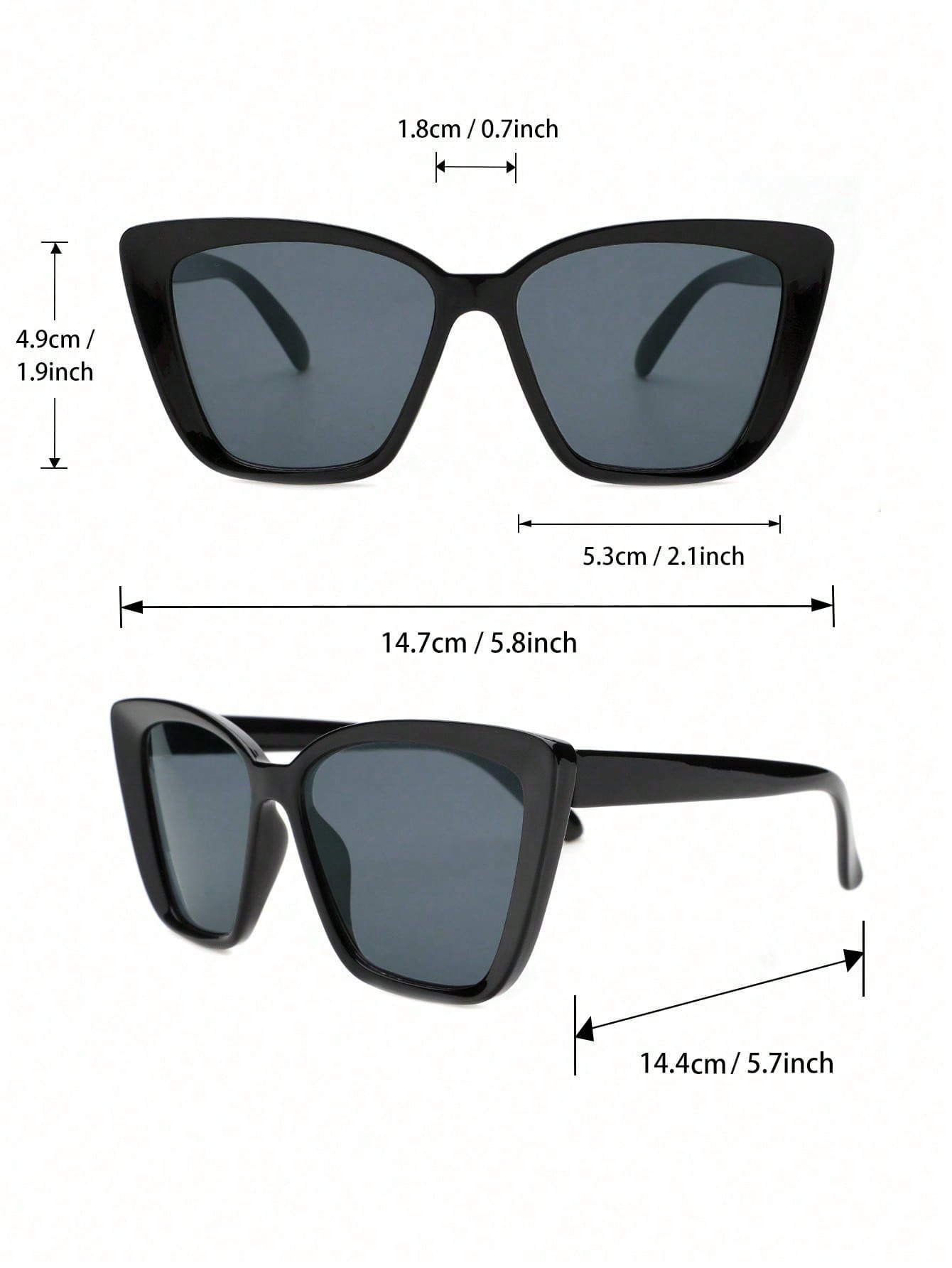 3pairs Women Cat Eye Frame Sunglasses - Negative Apparel