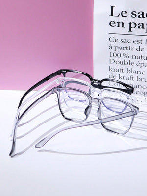 3pcs Unisex Square Frame Blue Light Blocking Glasses For Daily Wear - Negative Apparel