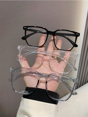 3pcs Unisex Square Frame Blue Light Blocking Glasses For Daily Wear - Negative Apparel