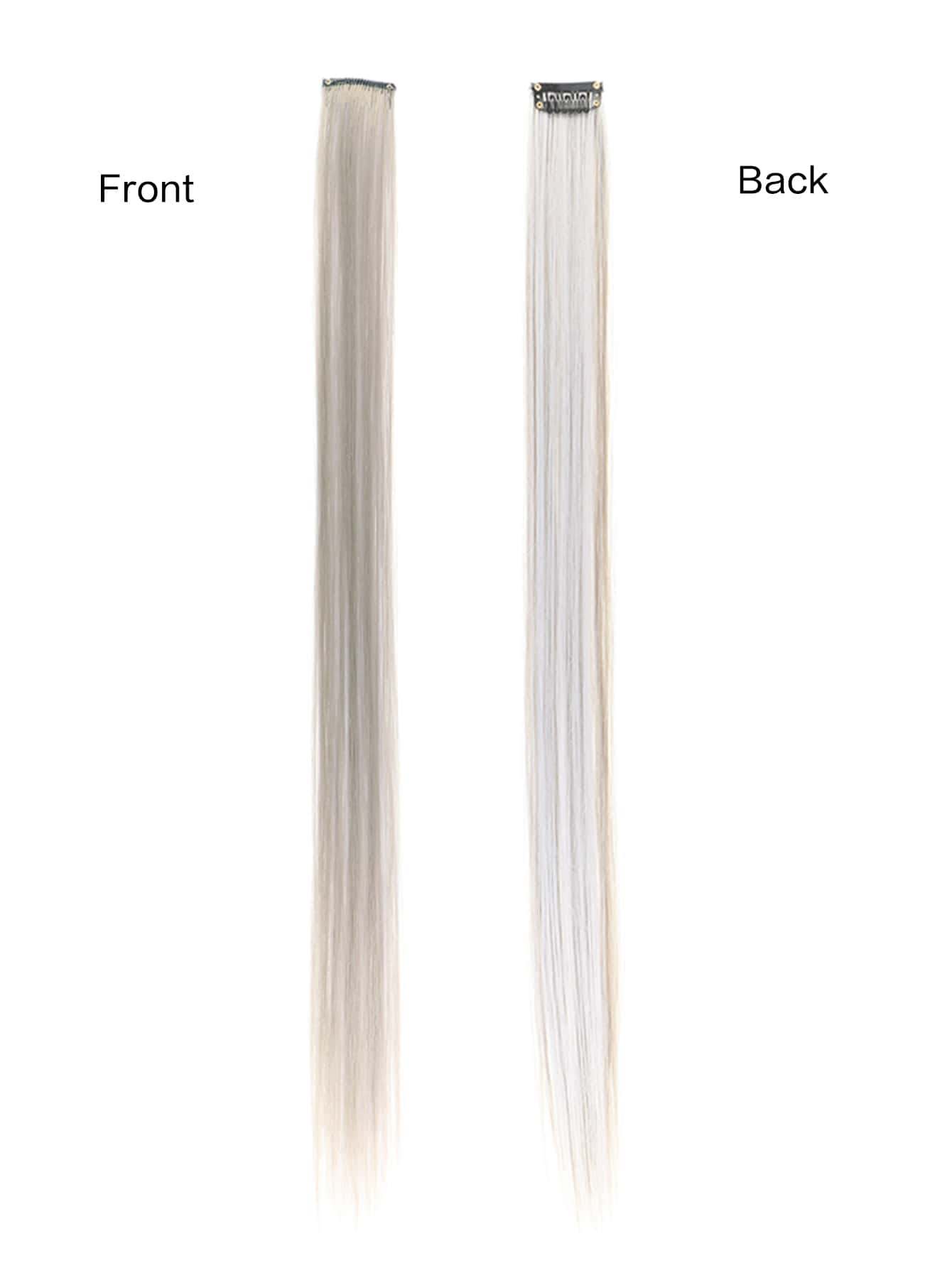 5pcs Clip In Long Straight Synthetic Hairpiece Rainbow Colored Hair Extensions Clip In Hair Accessories Straight Hair Extensions Party Highlights For Women - Negative Apparel