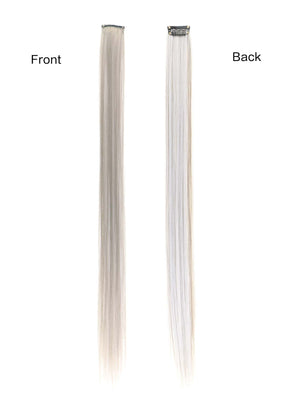 5pcs Clip In Long Straight Synthetic Hairpiece Rainbow Colored Hair Extensions Clip In Hair Accessories Straight Hair Extensions Party Highlights For Women - Negative Apparel