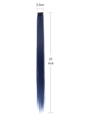 5pcs Clip In Long Straight Synthetic Hairpiece Rainbow Colored Hair Extensions Clip In Hair Accessories Straight Hair Extensions Party Highlights For Women - Negative Apparel