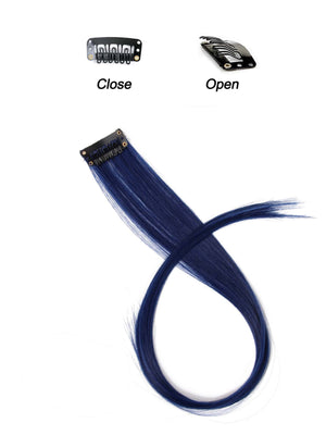 5pcs Clip In Long Straight Synthetic Hairpiece Rainbow Colored Hair Extensions Clip In Hair Accessories Straight Hair Extensions Party Highlights For Women - Negative Apparel