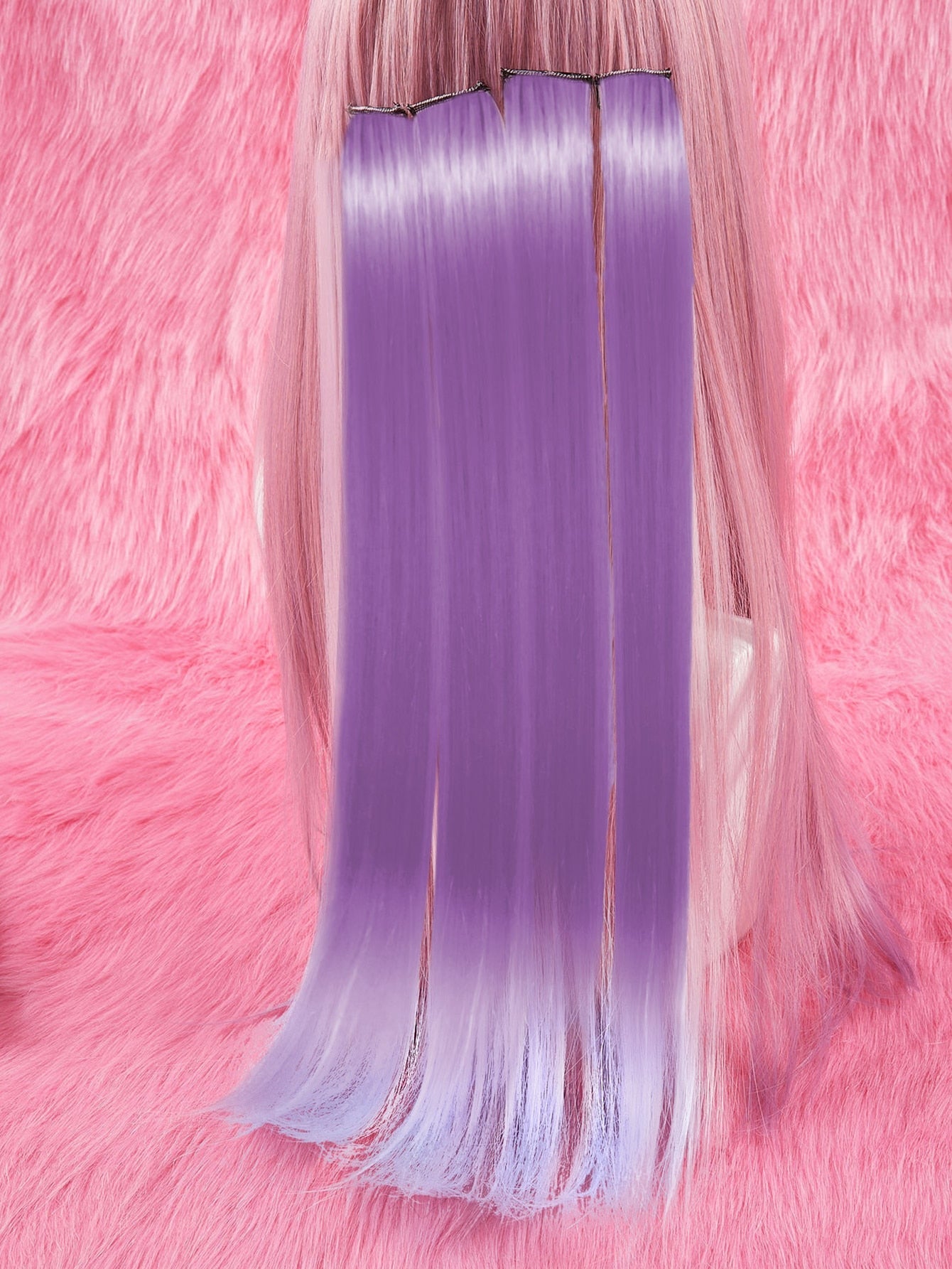 5pcs Long Straight Synthetic Hairpiece - Negative Apparel