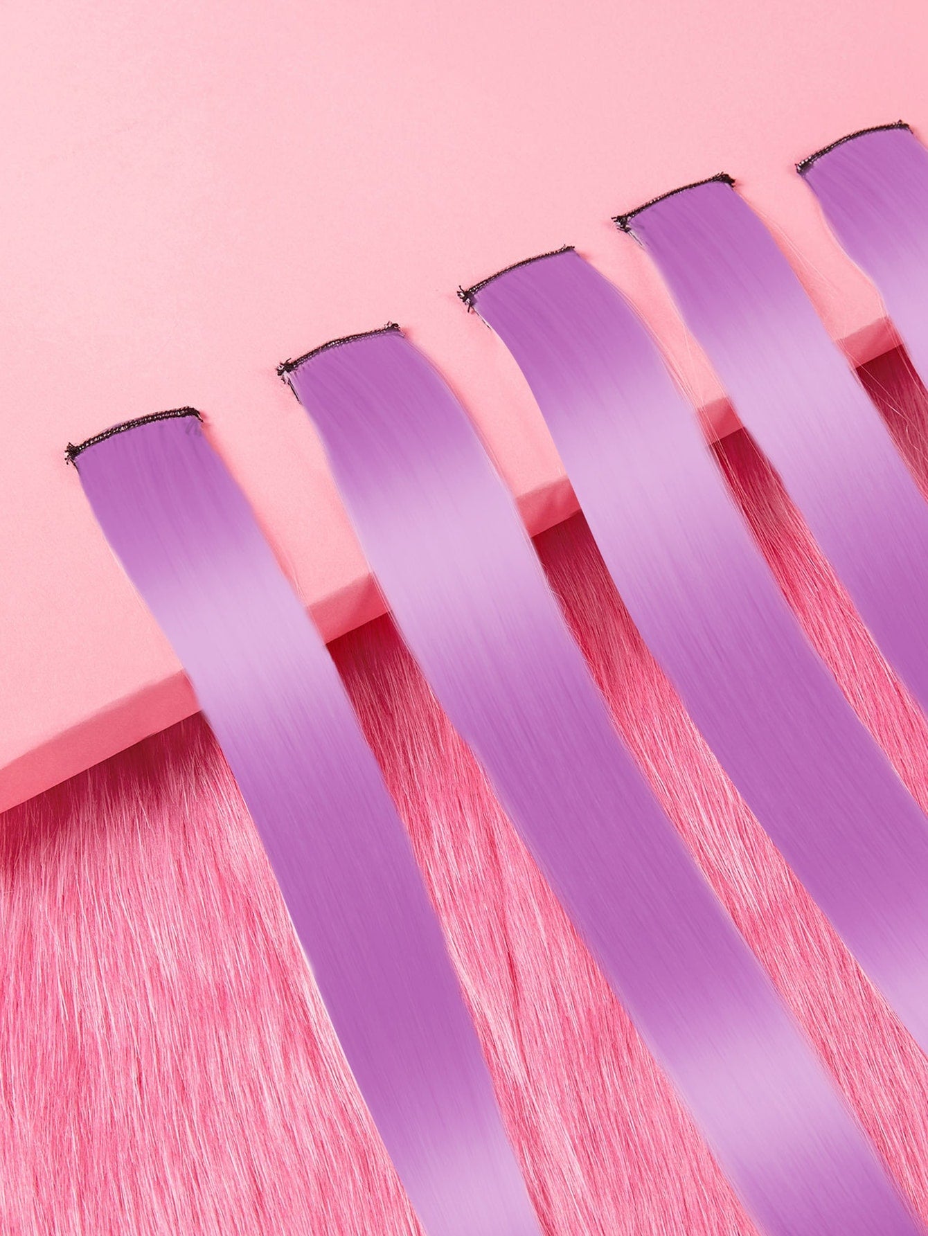 5pcs Long Straight Synthetic Hairpiece - Negative Apparel