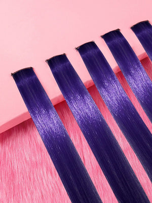 5pcs Long Straight Synthetic Hairpiece - Negative Apparel