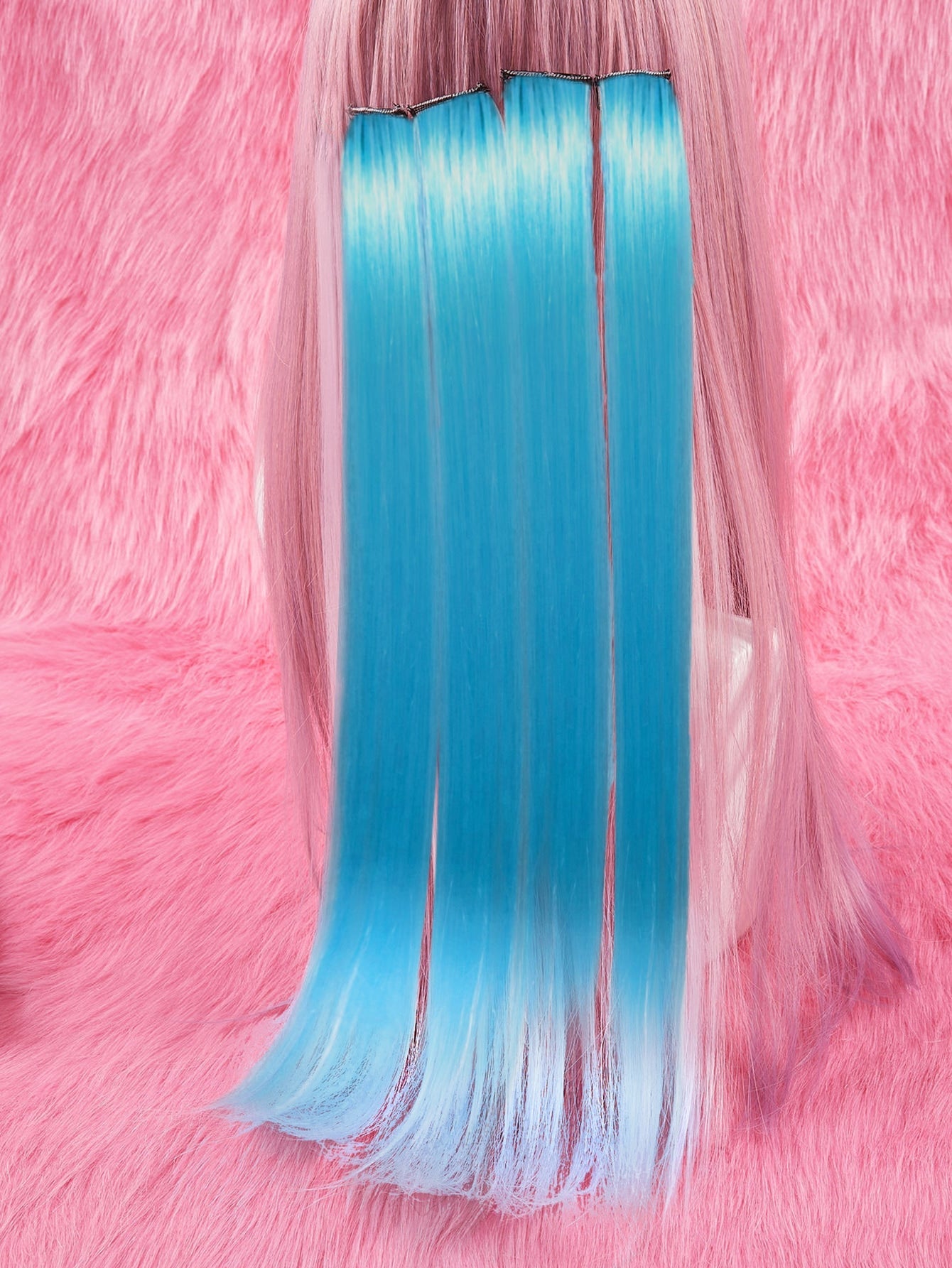 5pcs Long Straight Synthetic Hairpiece - Negative Apparel