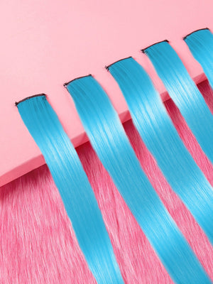 5pcs Long Straight Synthetic Hairpiece - Negative Apparel