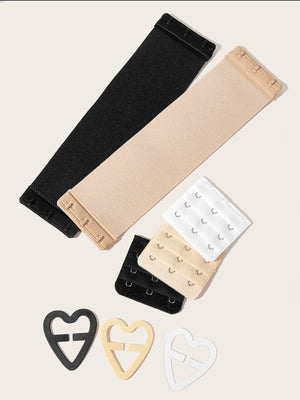 8pack Plus Bra Strap & Extender Hook Strap & Heart Buckle - Negative Apparel