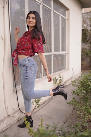 Babes Slim Fit Ankle Ribbed Jeans - Negative Apparel