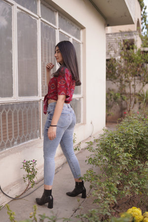 Babes Slim Fit Ankle Ribbed Jeans - Negative Apparel