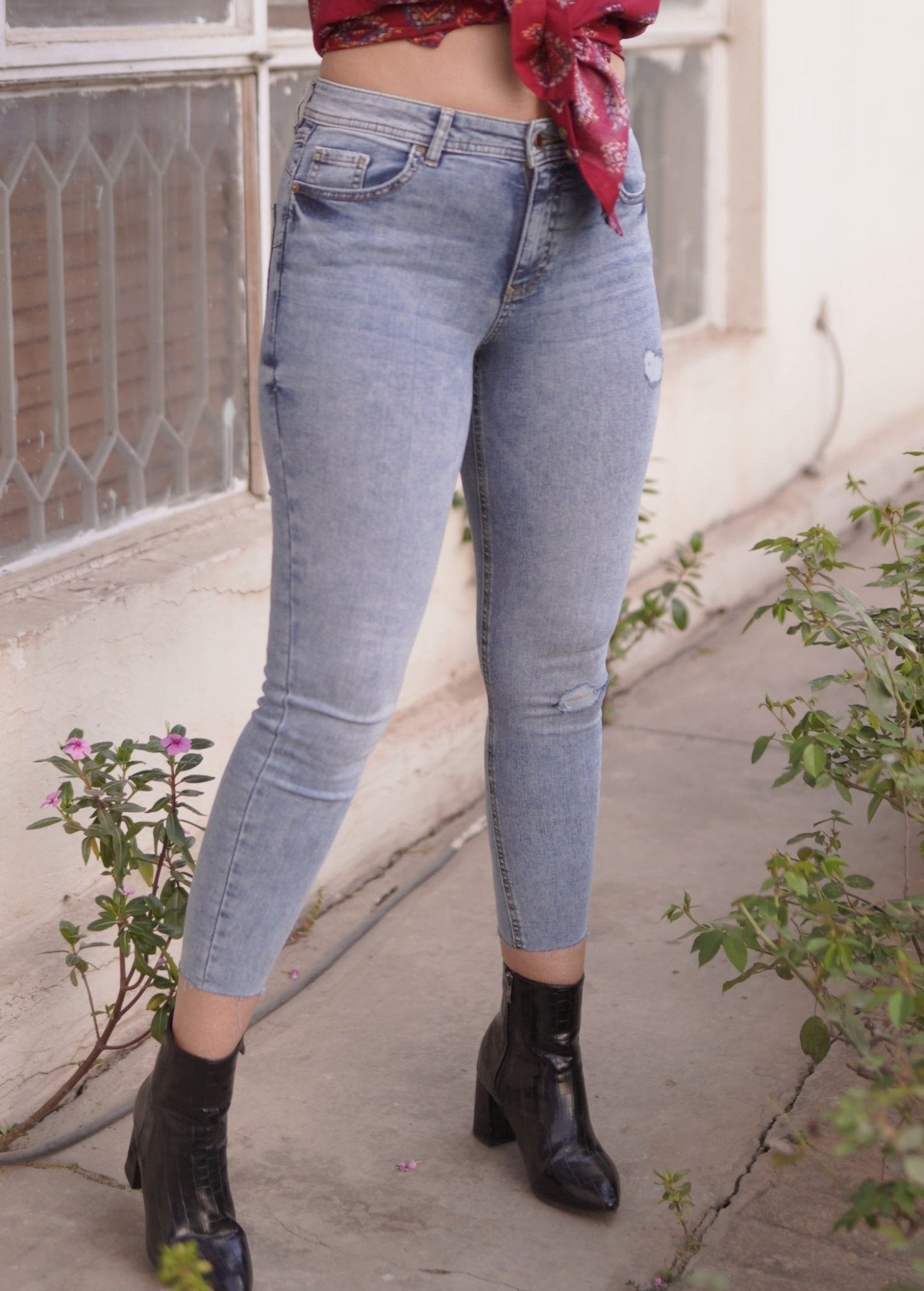 Babes Slim Fit Ankle Ribbed Jeans - Negative Apparel