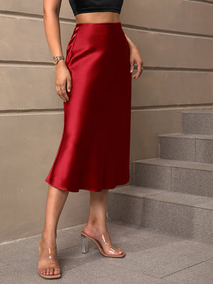 BAE High Waist Satin Skirt - Negative Apparel