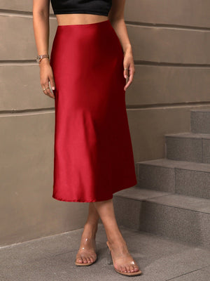 BAE High Waist Satin Skirt - Negative Apparel