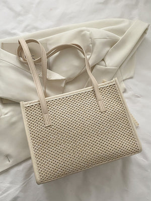 Bow Decor Straw Bag - Negative Apparel