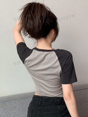 Butterfly Print Raglan Sleeve Crop Tee - Negative Apparel