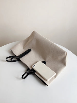 Casual Fashionable And Minimalist Large Capacity Zipper Closure Tote Bag - Negative Apparel