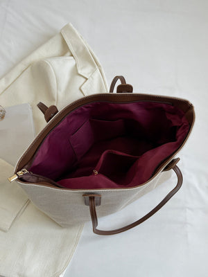 Casual Fashionable And Minimalist Large Capacity Zipper Closure Tote Bag - Negative Apparel