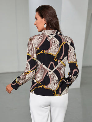 Chain & Snakeskin Print Blouse - Negative Apparel