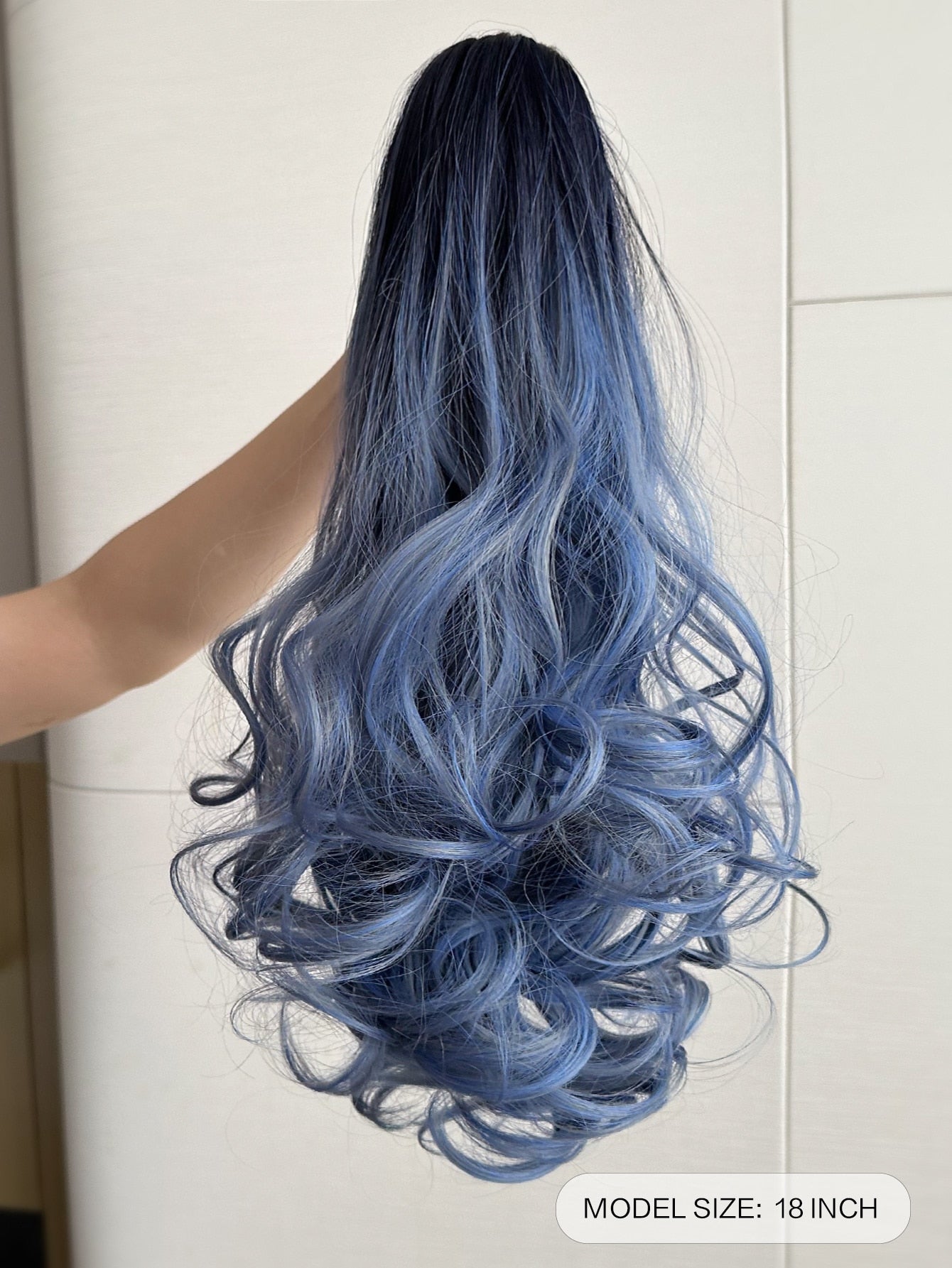 Claw Ponytail Extension 20 Inch Ombre Natural Wave Wavy Clip in Hair Extensions Soft Natural Looking Heat Resistant Fiber Synthetic Hairpiece For Women Daily Use - Negative Apparel