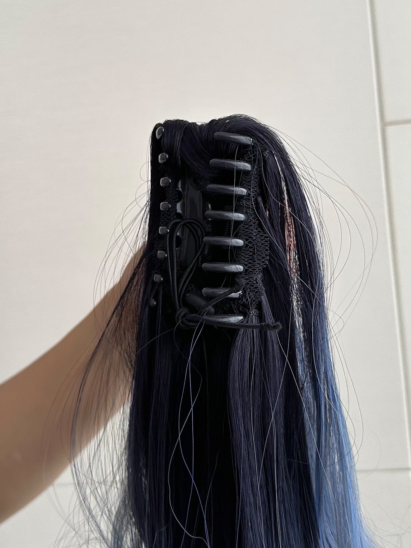 Claw Ponytail Extension 20 Inch Ombre Natural Wave Wavy Clip in Hair Extensions Soft Natural Looking Heat Resistant Fiber Synthetic Hairpiece For Women Daily Use - Negative Apparel