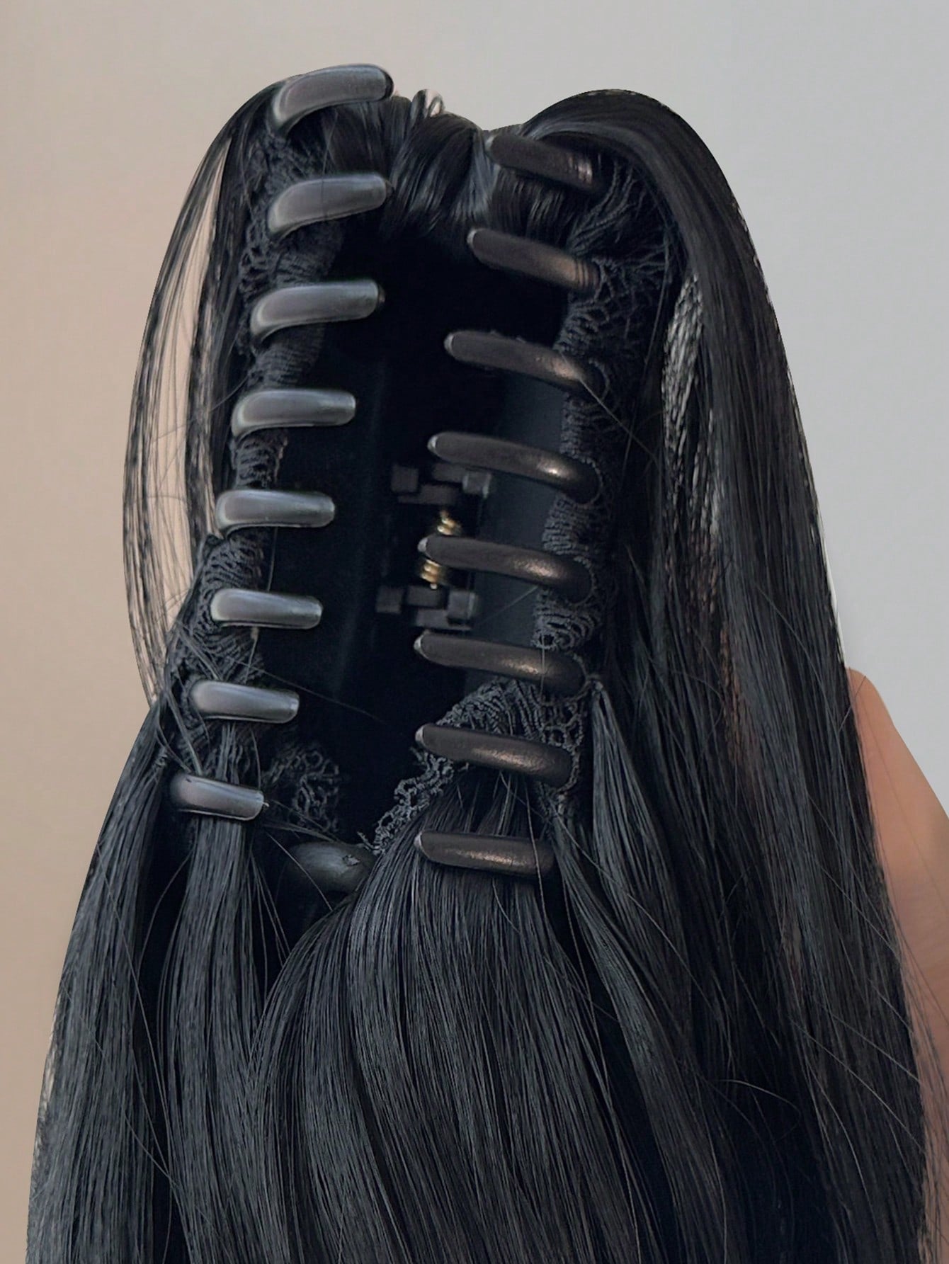 Claw Ponytail Extension 20 Inch Ombre Natural Wave Wavy Clip in Hair Extensions Soft Natural Looking Heat Resistant Fiber Synthetic Hairpiece For Women Daily Use - Negative Apparel