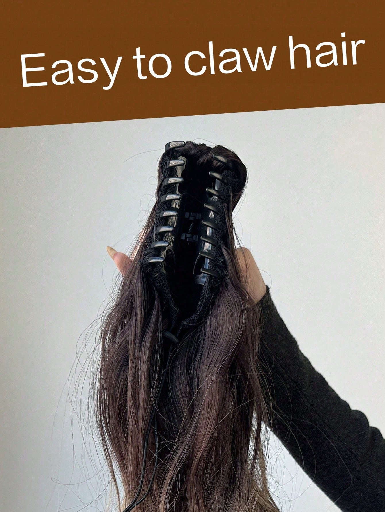 Claw Ponytail Extension 20 Inch Ombre Natural Wave Wavy Clip in Hair Extensions Soft Natural Looking Heat Resistant Fiber Synthetic Hairpiece For Women Daily Use - Negative Apparel