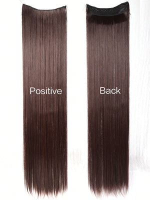 Clip In Hair Extensions 20-40 Inch Extra long Straight Brown Mixed Blonde Fake Hairpiece 5 Clips Synthetic Hair Extensions For Women Daily Use - Negative Apparel