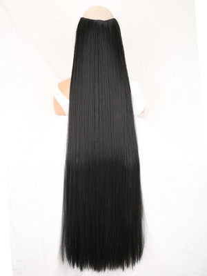 Clip In Hair Extensions 20-40 Inch Extra long Straight Brown Mixed Blonde Fake Hairpiece 5 Clips Synthetic Hair Extensions For Women Daily Use - Negative Apparel