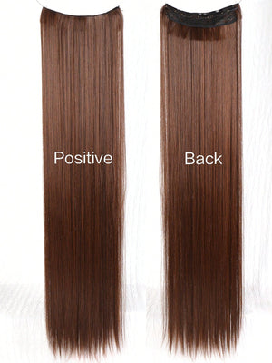 Clip In Hair Extensions 20-40 Inch Extra long Straight Brown Mixed Blonde Fake Hairpiece 5 Clips Synthetic Hair Extensions For Women Daily Use - Negative Apparel