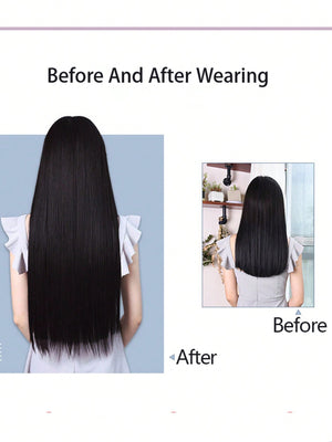 Clip In Hair Extensions 20-40 Inch Extra long Straight Brown Mixed Blonde Fake Hairpiece 5 Clips Synthetic Hair Extensions For Women Daily Use - Negative Apparel