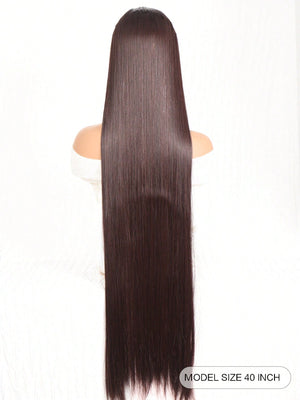 Clip In Hair Extensions 20-40 Inch Extra long Straight Brown Mixed Blonde Fake Hairpiece 5 Clips Synthetic Hair Extensions For Women Daily Use - Negative Apparel