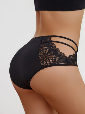 Contrast Lace Bow Decor Panty - Negative Apparel