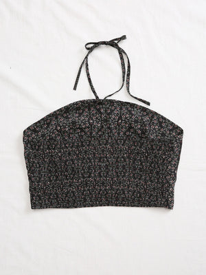 Cut Out Front Ditsy Floral Halter Top - Negative Apparel