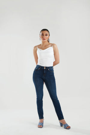 Dark Wash Straight leg Jeans - Negative Apparel