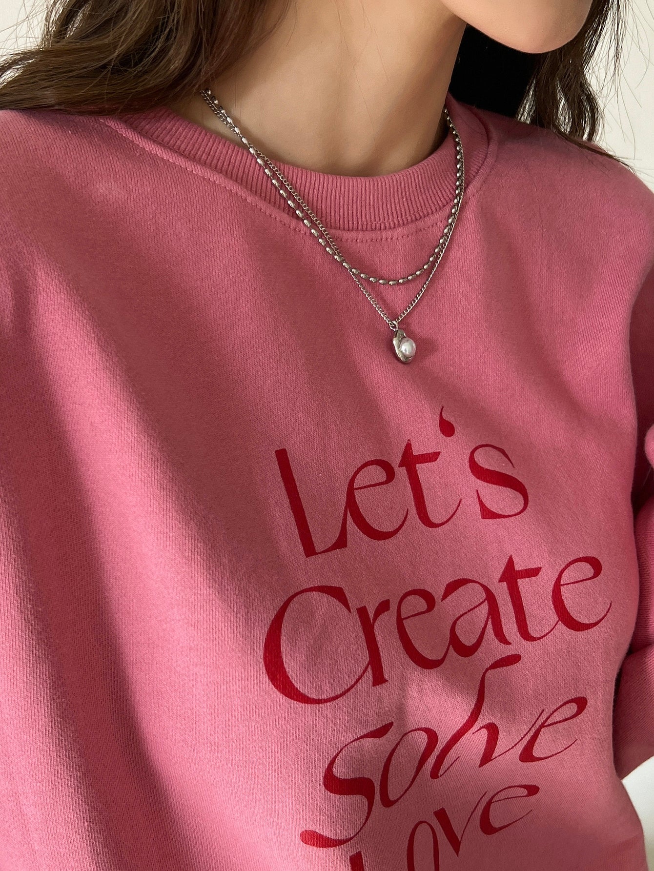 DAZY Faux Pearl Decor Geometric Charm Layered Necklace - Negative Apparel