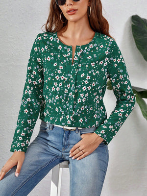 Ditsy Floral Print Blouse - Negative Apparel