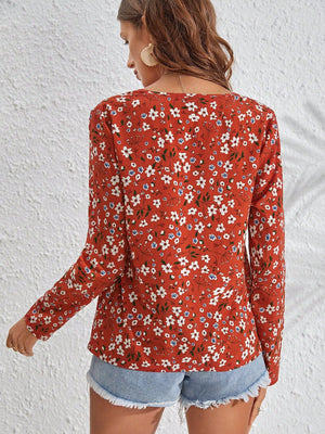Ditsy Floral Print Blouse - Negative Apparel