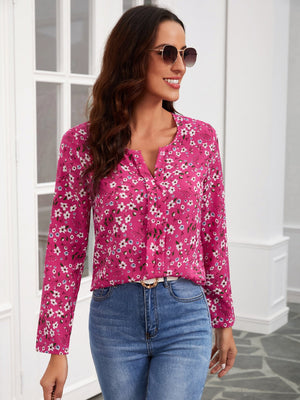 Ditsy Floral Print Blouse - Negative Apparel