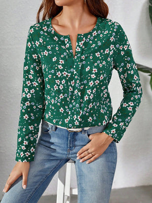 Ditsy Floral Print Blouse - Negative Apparel