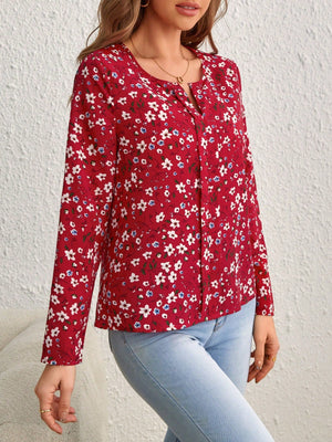 Ditsy Floral Print Blouse - Negative Apparel