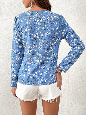 Ditsy Floral Print Blouse - Negative Apparel