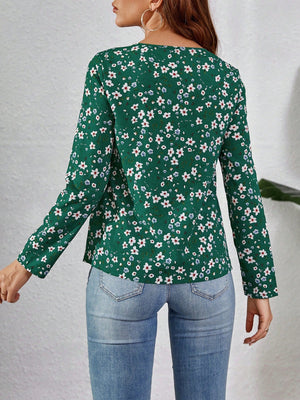 Ditsy Floral Print Blouse - Negative Apparel