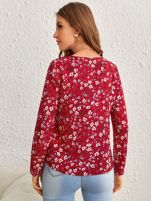 Ditsy Floral Print Blouse - Negative Apparel